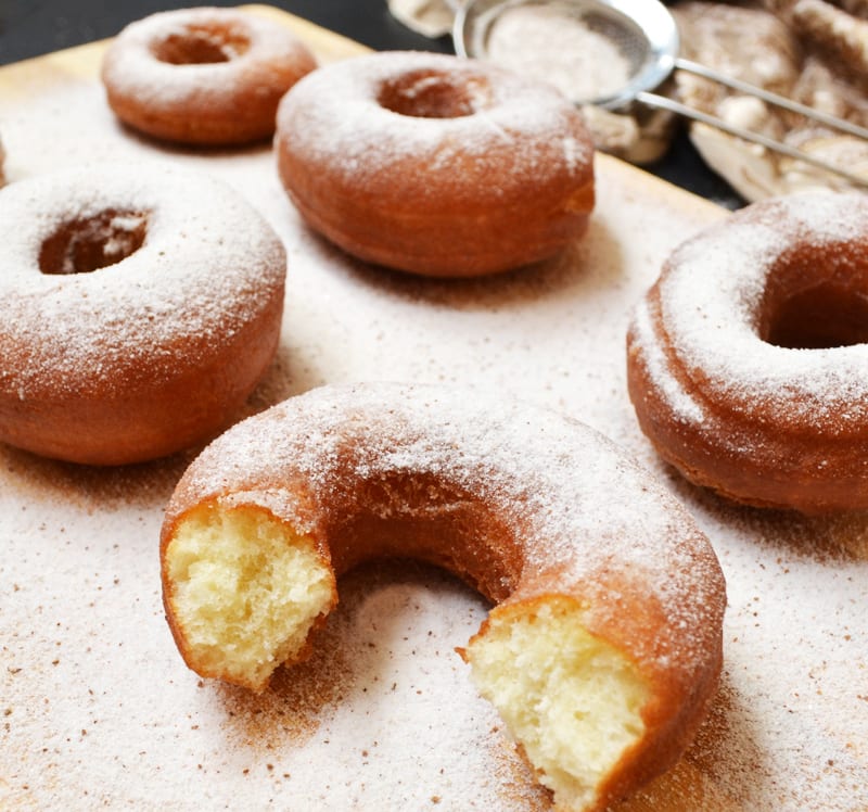 Cinnamon Sugar Sourdough Doughnuts